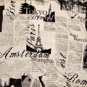 Passport London and Paris Reversible Queen Size Comforter Cover in Black/White